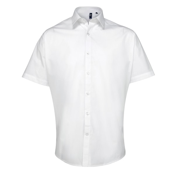Premier Mens Supreme Heavy Poplin Kortärmad Arbetsskjorta 19 Wh White 19