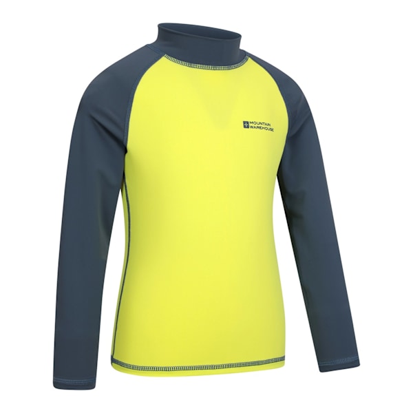 Mountain Warehouse Barnkläder/Barn Långärmad Rashguard 9-10 År Ljusgrå/Gul Light Grey/Yellow 9-10 Years