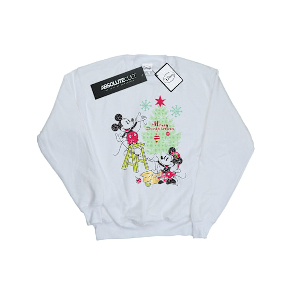 Disney Herr Mickey Och Minnie Julgran Sweatshirt XL Vit White XL