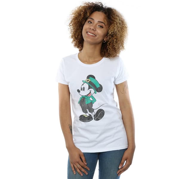 Disney Dam/Dam Mickey Mouse St Patrick Kostym Bomulls T-shirt White M