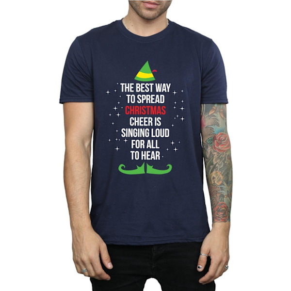 Elf Herr Julglädje Text T-shirt L Marinblå Navy Blue L