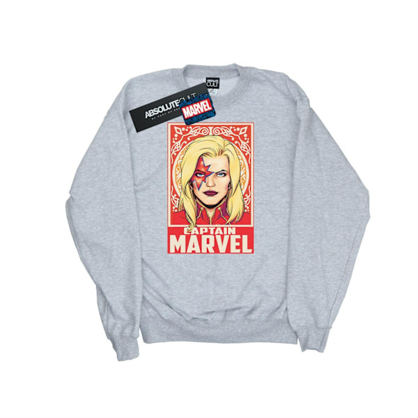 Marvel Dam/Damer Captain Marvel Ornament Sweatshirt L Sport Sports Grey L