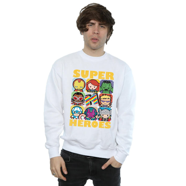Marvel Kawaii Superhjältar Sweatshirt för Herr M Vit White M