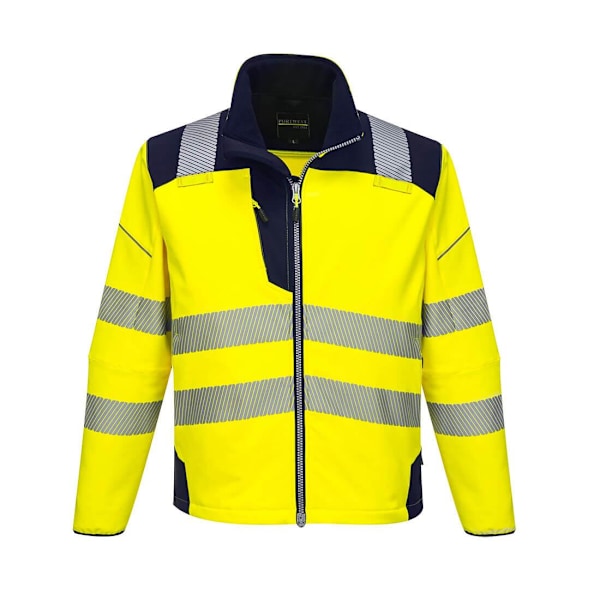 Portwest Herr PW3 Softshell Hi-Vis Jacka XS Gul/Marinblå Yellow/Navy XS