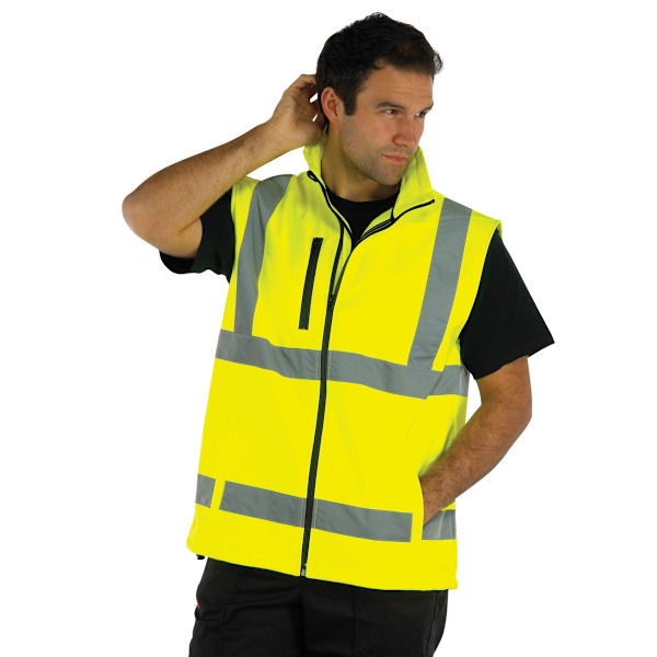 Yoko Hi Vis Softshell Väst / Arbetskläder (2-pack) L Hi-Vis Yellow L