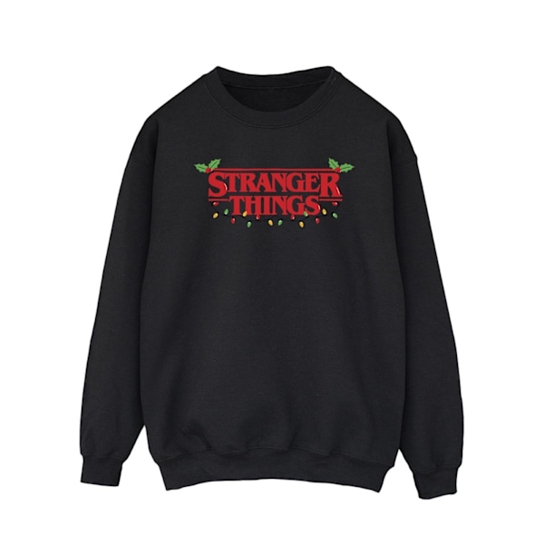 Netflix Mens Stranger Things Julbelysning Sweatshirt XL Svart Black XL