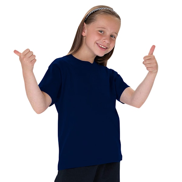 Jerzees Schoolgear Barnens Klassiska Enkla T-shirt (2-pack) French Navy 11-12