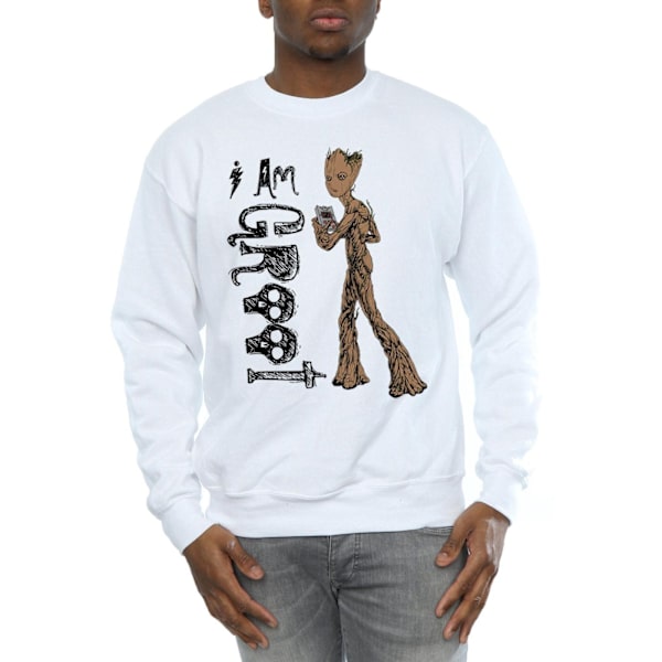 Marvel Mens Avengers Infinity War I Am Teenage Groot Sweatshirt White M