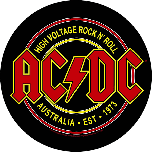 AC/DC High Voltage Rock N Roll Patch En Storlek Svart/Röd/Gul Black/Red/Yellow One Size