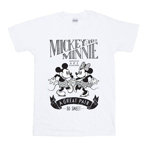 Disney Boys Mickey och Minnie Mouse Great Pair T-shirt 5-6 år White 5-6 Years