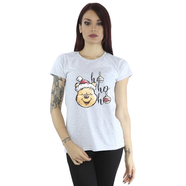 Disney Dam/Kvinnor Winnie The Pooh Ho Ho Ho Baubles Bomull T- Sports Grey M