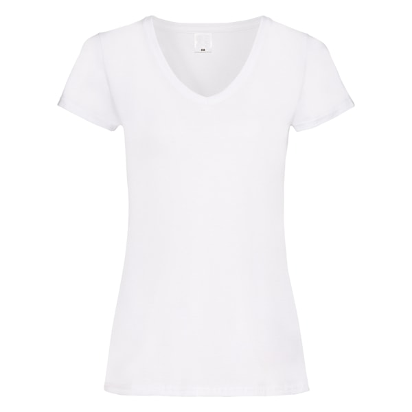 Womens/Ladies Value Fitted V-Neck Short Sleeve Casual T-Shirt S Snow Small