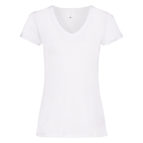 Womens/Ladies Value Fitted V-Neck Short Sleeve Casual T-Shirt X Snow X Small