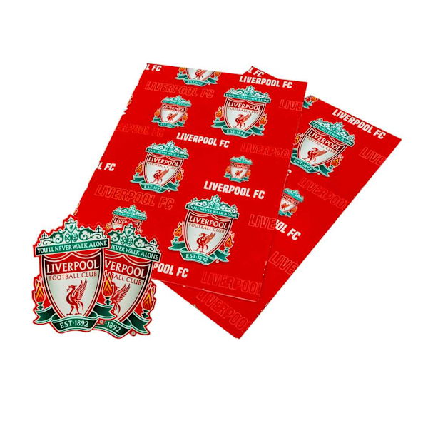 Liverpool FC Text Presentpapper (2-pack) 70cm x 50cm Röd Red 70cm x 50cm