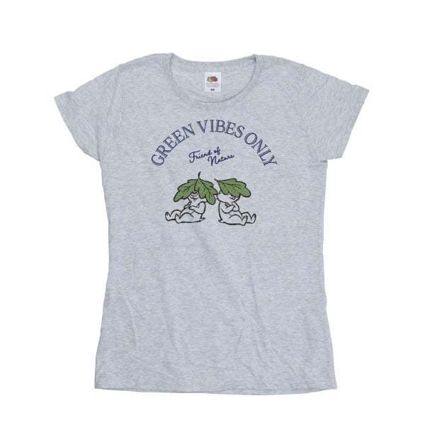 Disney Womens/Ladies Chip n Dale Green Vibes Only Cotton T-Shi Sports Grey L