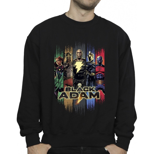 DC Comics Herr Svart Adam JSA Komplett Grupp Sweatshirt XL Svart Black XL