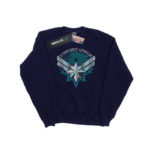 Marvel Boys Captain Marvel Starforce Warrior Sweatshirt 12-13 år Navy Blue 12-13 Years