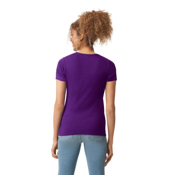 Gildan Womens/Ladies Softstyle Plain Ringspun Cotton Fitted T-S Purple 10 UK
