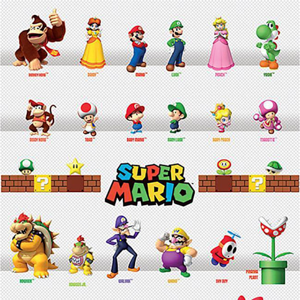 Super Mario Poster Character Parade 278 En Storlek Flerfärgad Multicoloured One Size