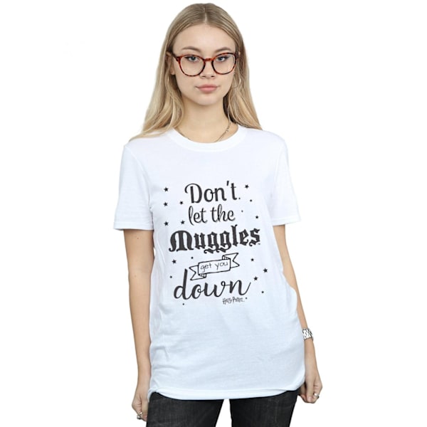 Harry Potter Dam/Damer Låt Inte Muggarna Bomull Pojkvän White XL
