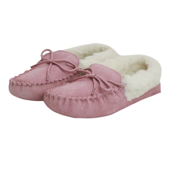 Eastern Counties Leather Dam/Dam Soft Sole Wool Lined Moc Pink 8 UK