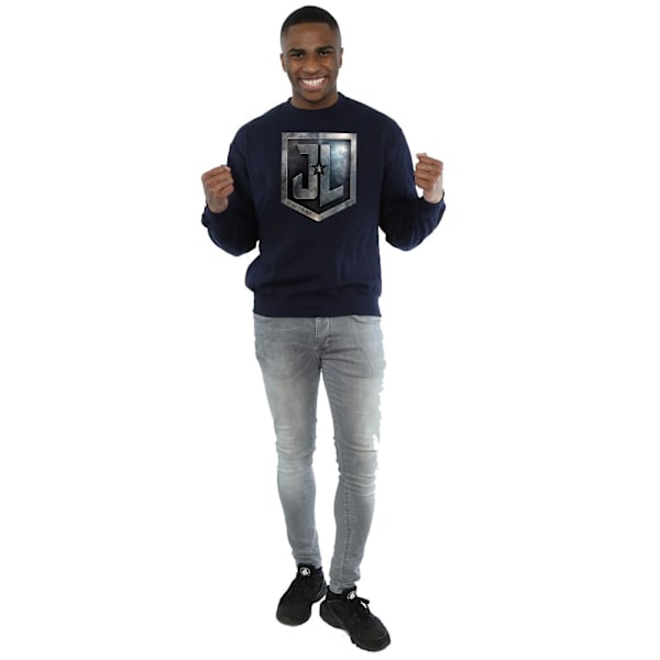 DC Comics Justice League Movie Shield Sweatshirt XXL Marinblå Navy Blue XXL