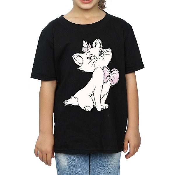 Aristocats flickor Marie bomull T-shirt 5-6 år svart Black 5-6 Years