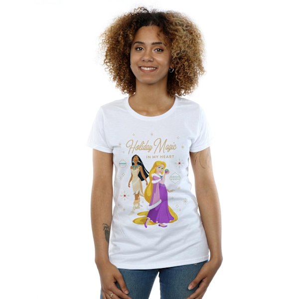 Disney Womens/Ladies Princess Holiday Magic In My Heart Bomull White S