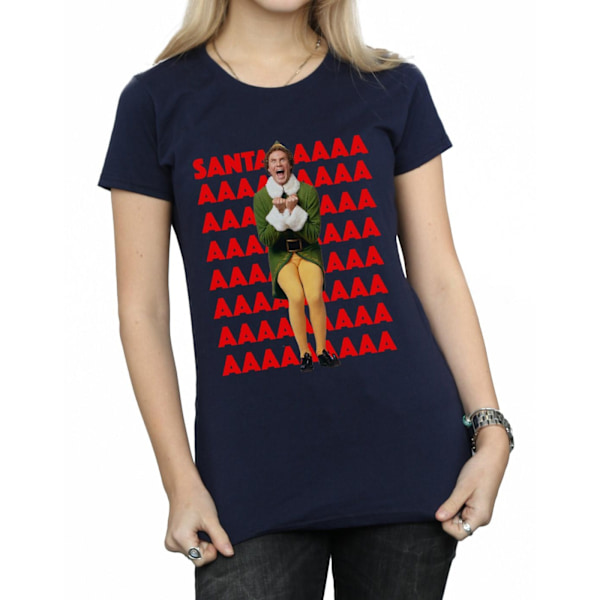 Elf Dam/Damer Buddy Santa Scream Bomull T-shirt L Marinblå Navy Blue L