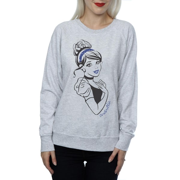 Disney Princess Dam/Damer Askungen Glitter Sweatshirt S H Heather Grey S