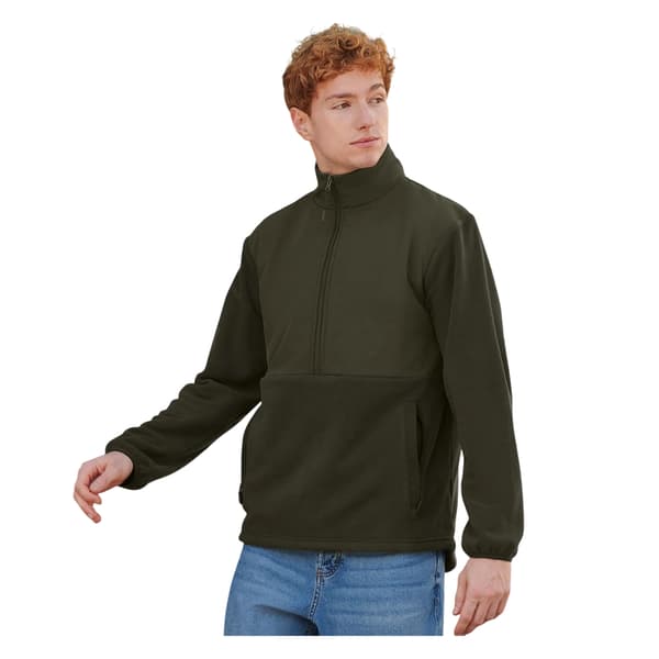 Front Row Microfleece Half Zip Tröja för Herr L Mörk Oliv Dark Olive L