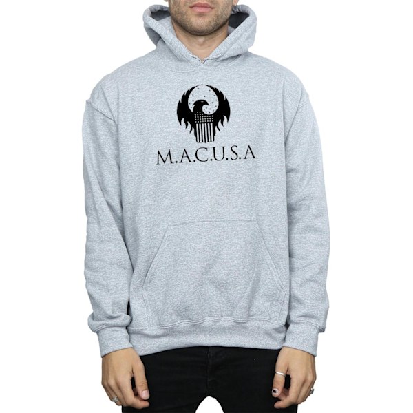 Fantastiska vidunder Mäns MACUSA Logotyp Hoodie XL Sports Grey Sports Grey XL