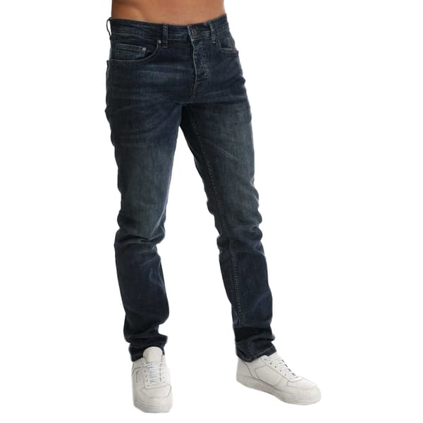 Weekend Offender Herr Jeans Läderlapp Avsmalnande 38S Blå Blue 38S