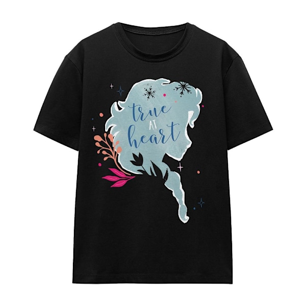 Frozen Unisex Vuxen True At Heart Elsa Silhuett T-Shirt XL Bl Black XL