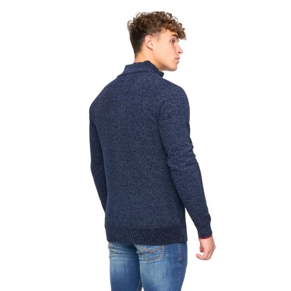 Bewley & Ritch Gladstone Stickad Tröja med Trattkrage för Män L Navy L