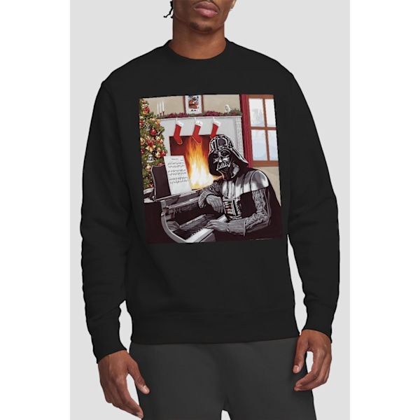 Star Wars Unisex Vuxen Julsånger Darth Vader Sweatshirt Black M