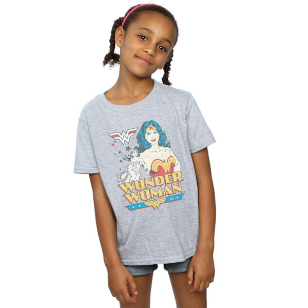 DC Comics Girls Wonder Woman Posing Bomull T-shirt 12-13 år Sports Grey 12-13 Years