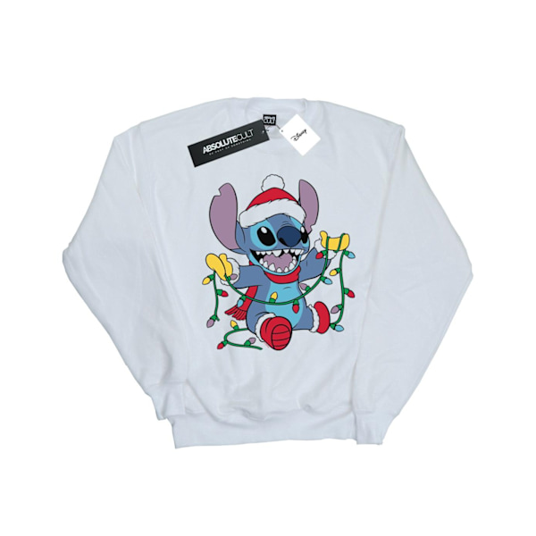 Disney Girls Lilo And Stitch Julbelysning Sweatshirt 3-4 År White 3-4 Years