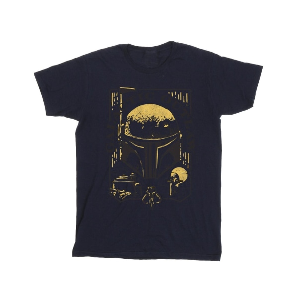 Star Wars: The Book Of Boba Fett Mens Galactic Outlaw Distress Navy Blue L