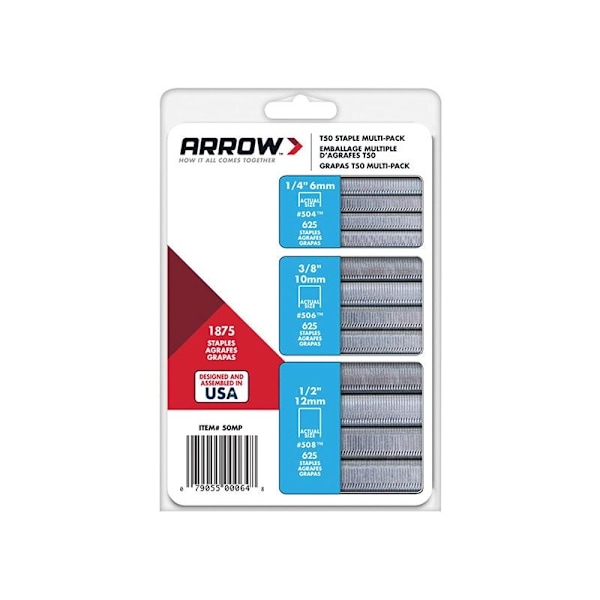 Arrow T50 Klammer Multipack (1875) Flerfärgad Multi Colour Multi Pack (1875)