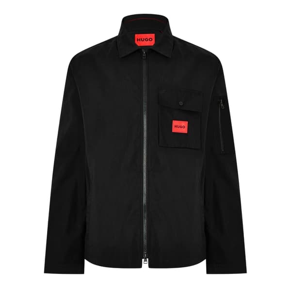 Hugo Herr Logotyp Bomullsöverskjorta S Svart Black S