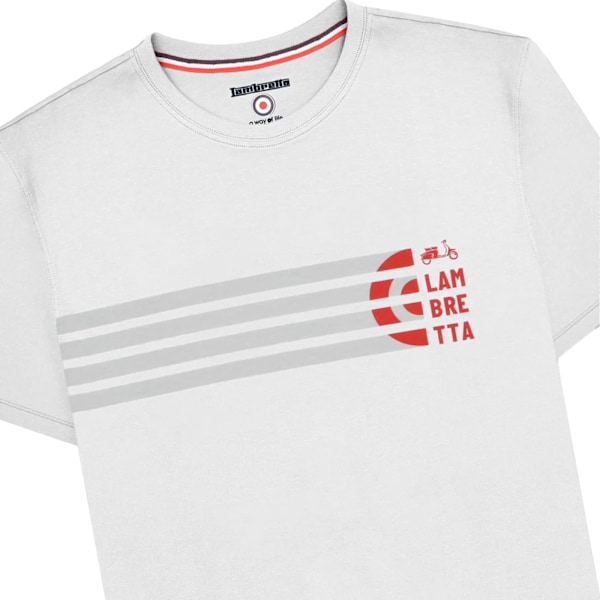Lambretta Herr SS25 Scooter Stripes T-Shirt M Vit White M