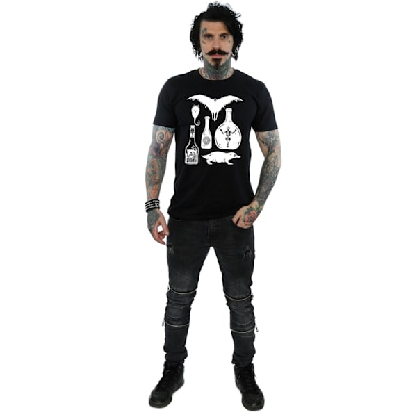 Fantastiska vidunder Mäns T-shirt med enfärgade ikoner 3XL Svart Black 3XL