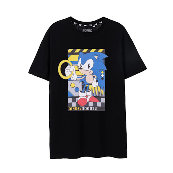 Sonic The Hedgehog Classic Rings T-shirt XL Svart Black XL