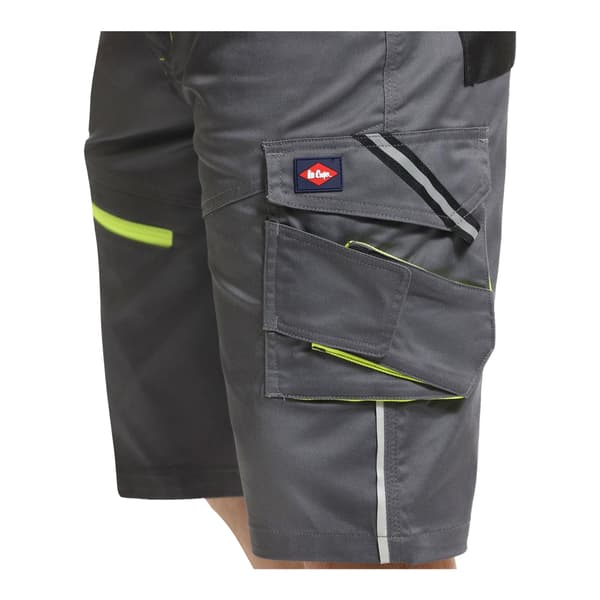 Lee Cooper Herr Stretch Reflex Multi Pocket Cargo Shorts 32 Grey/Black 32R