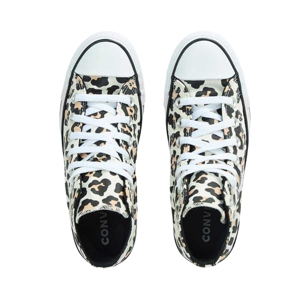 Converse Dam/Dam Klassisk Hi Leopardmönstrad Platt Hög Topp T Leopard 5 UK