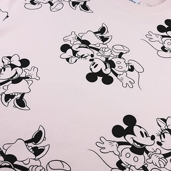 Disney Mickey & Minnie Mouse Sweatshirt för dam/dam S Pale Pi Pale Pink/Black S