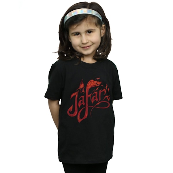 Disney Girls Aladdin Movie Jafar Flames Logo Bomull T-shirt 9-11 Black 9-11 Years