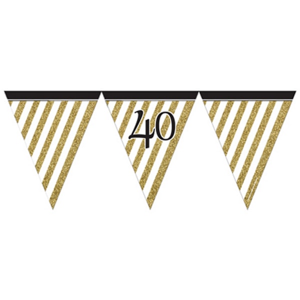 Kreativ fest svart och guld milstolpe papper flagga vimpel 90 B Black/Gold 90