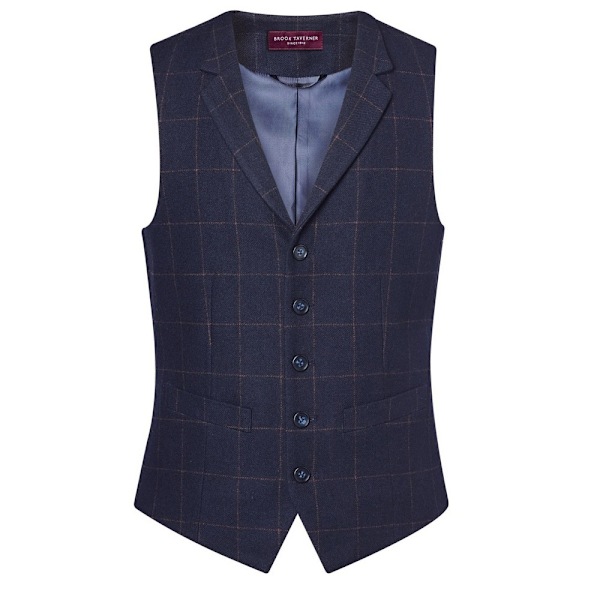 Brook Taverner Herr Memphis Väst L Marinblå Rutig Navy Check L